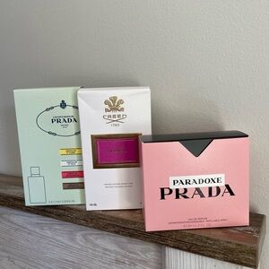 Luxury Fragrance EMPTY boxes- Creed Prada - set of 3